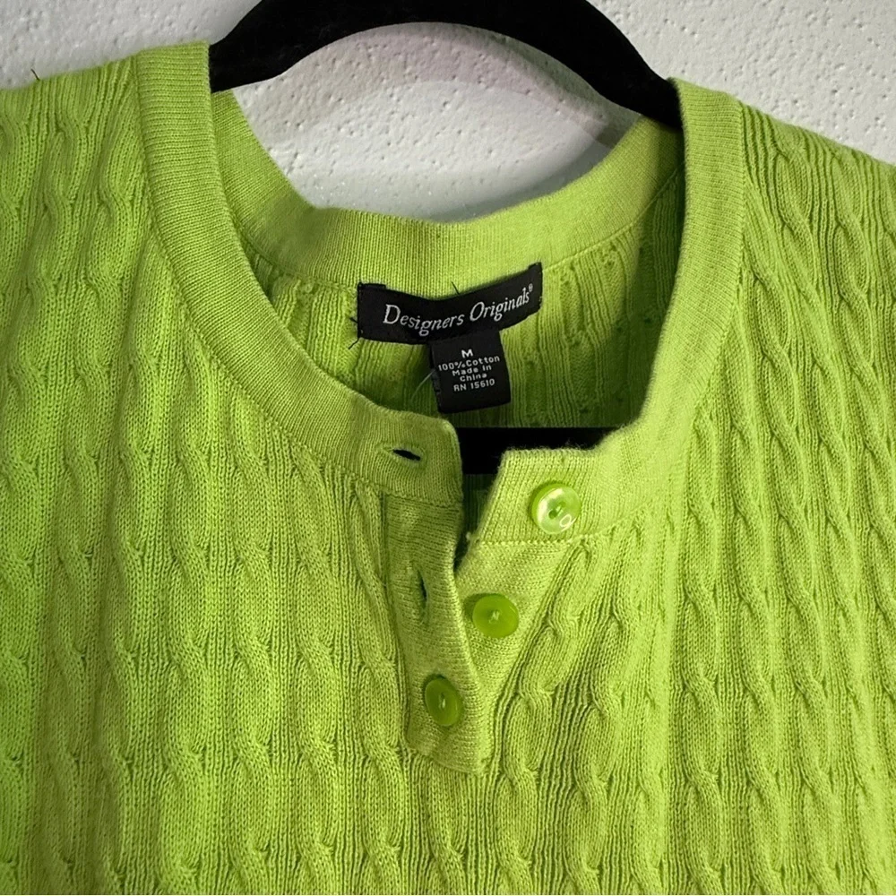 Designers Originals Green Sleeveless Top. 100% cotton. Sz M. NWT. - Picture 3 of 7